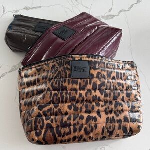 THINK ROYLN Leopard, Burgundy, and Brown Cosmetic Bags